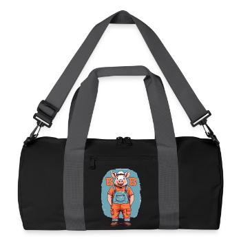 Bob the Building Pig - Recycled Duffel Bag - black/graphite grey - Front