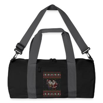 Santa und Rentier Ugly Chrismas  - Recycelte Duffel Bag - Schwarz/Graphitgrau - Vorne