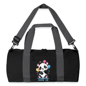 Cute Panda Bear - Recycled Duffel Bag - black/graphite grey - Front