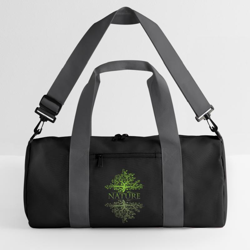 Tree Reflection Nature Forest Leaf Icon Logo Icon Recycled Duffel Bag