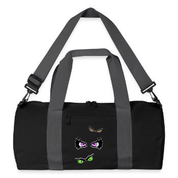 Halloweenaugen böse - Recycelte Duffel Bag - Schwarz/Graphitgrau - Vorne