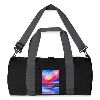 Vibrant Sunrise Seascape Artwork - Recycled Duffel Bag - black/graphite grey - Front