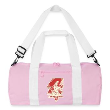 Magical Rocker Wizard - Recycled Duffel Bag - pink/white - Front