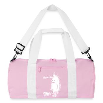 Hérisson et éléphant – Motif de dessin animé d’animal amusant - Sac de sport recyclé - rose/blanc - Devant