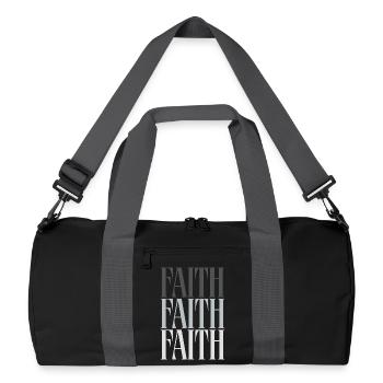 Glaubens Typografie Glaube macht Hoffnung - Recycelte Duffel Bag - Schwarz/Graphitgrau - Vorne
