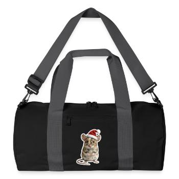 Ma petite souris chérie en look de Noël - Sac de sport recyclé - noir/gris graphite - Devant