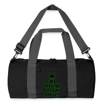 Chemise fumeuse de cultivateur de cannabis au cannabis Vibrades vertes - Sac de sport recyclé - noir/gris graphite - Devant