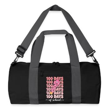 100 days of school celebration - Recycelte Duffel Bag - Schwarz/Graphitgrau - Vorne