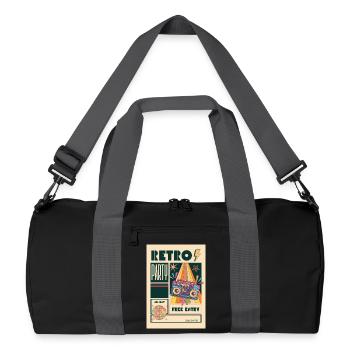 Retro Party Boombox Neon - Recycled Duffel Bag - black/graphite grey - Front