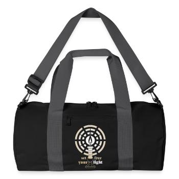 Golden Glow – Minimalist Art Deco Candle  - Recycled Duffel Bag - black/graphite grey - Front