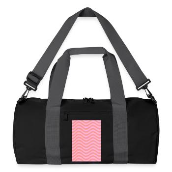 Stripe Wave Pattern - Pink Customizable - Recycled Duffel Bag - black/graphite grey - Front