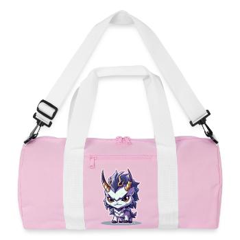 Petit Dragon Cornu de style Chibi - Sac de sport recyclé - rose/blanc - Devant