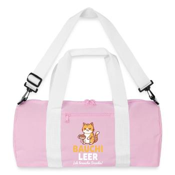 Bauchi leer Katze mit Kaffee - Recycelte Duffel Bag - Rosa/Weiß - Vorne