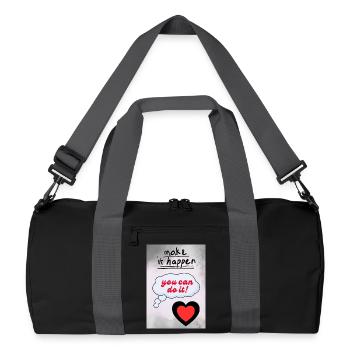 Fais-le vrai – Tu peux le faire, cœur - Sac de sport recyclé - noir/gris graphite - Devant