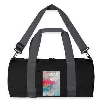 Restez artistique. - Sac de sport recyclé - noir/gris graphite - Devant