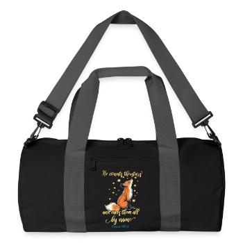 Fox Christian Quote - Recycled Duffel Bag - black/graphite grey - Front
