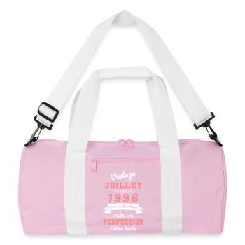 Anniversaire 30 ans - Vintage - Juillet 1996 - Sac de sport recyclé - rose/blanc - Devant