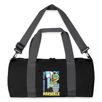 Marseille Poiscaille Fraîche Cartoon - Sac de sport recyclé - noir/gris graphite - Devant