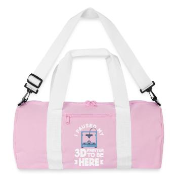 I paused my 3D printer funny - Recycled Duffel Bag - pink/white - Front