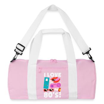 Retro Back to the 80s Vintage Design - Recycled Duffel Bag - pink/white - Front
