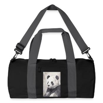 Geometrischer Panda Polygon Art  - Recycelte Duffel Bag - Schwarz/Graphitgrau - Vorne