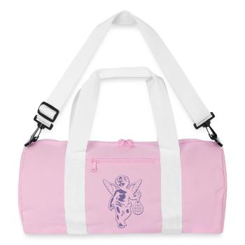 Tennis Fun Shirt Angel Cherub Retro Renaissance - Recycled Duffel Bag - pink/white - Front