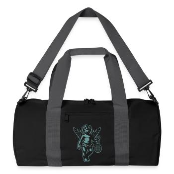 Tennis Shirt Angel Cherub Retro Renaissance Fun - Recycled Duffel Bag - black/graphite grey - Front