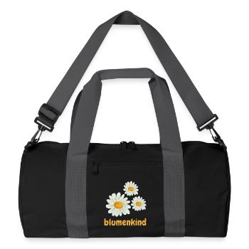 Blumenkind - Recycelte Duffel Bag - Schwarz/Graphitgrau - Vorne