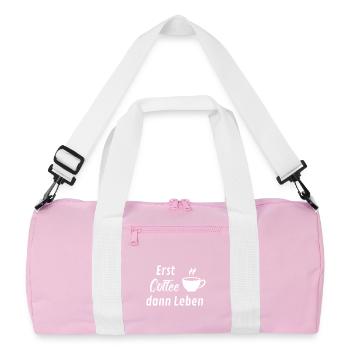 Coffee moment, morning moment. - Recycled Duffel Bag - pink/white - Front