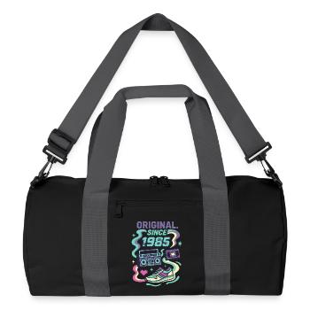 Original since 1985 - Geburtsjahr 1985 - Recycelte Duffel Bag - Schwarz/Graphitgrau - Vorne