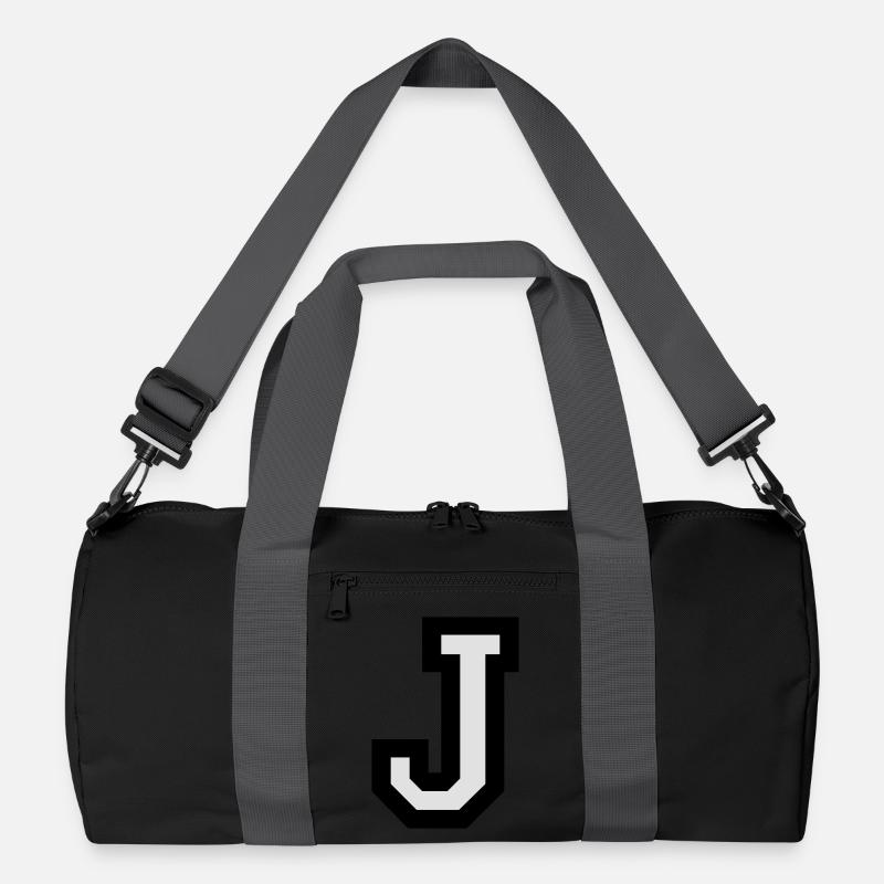 Buchstabe J - Recycelte Duffel Bag - Schwarz/Graphitgrau