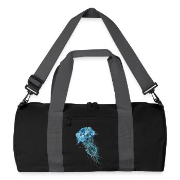 méduse bleue avec coraux, coquillages et anémones de mer - Sac de sport recyclé - noir/gris graphite - Devant