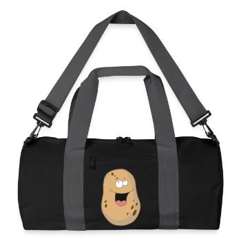 Kartoffel fröhlich Gemüse Speise Bio Bauern - Recycelte Duffel Bag - Schwarz/Graphitgrau - Vorne