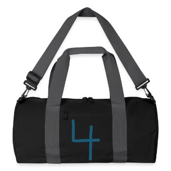 4 Nummer vier Zahl Geburtstag - Recycelte Duffel Bag - Schwarz/Graphitgrau - Vorne