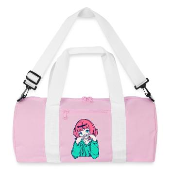 Filles Anime Bande dessinée Japonaise Manga - Sac de sport recyclé - rose/blanc - Devant