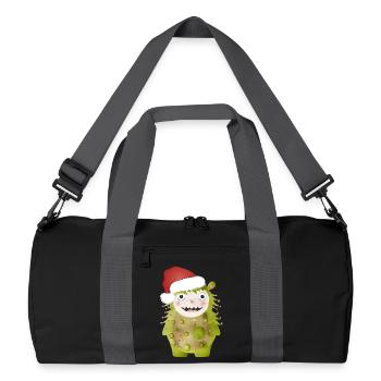 Joyeux monstre vert célébrant Noël - Sac de sport recyclé - noir/gris graphite - Devant