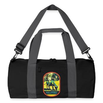 Kind und Büffel von den Reisfeldern auf den Philippinen - Recycelte Duffel Bag - Schwarz/Graphitgrau - Vorne