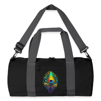 Pfauenfedern Federn Kugelschreiber - Recycelte Duffel Bag - Schwarz/Graphitgrau - Vorne