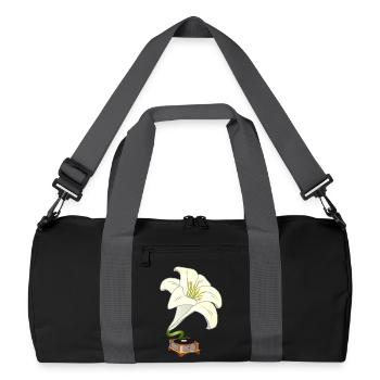 Lily as Gramophone – Nostalgic Floral Design - Recycled Duffel Bag - black/graphite grey - Front