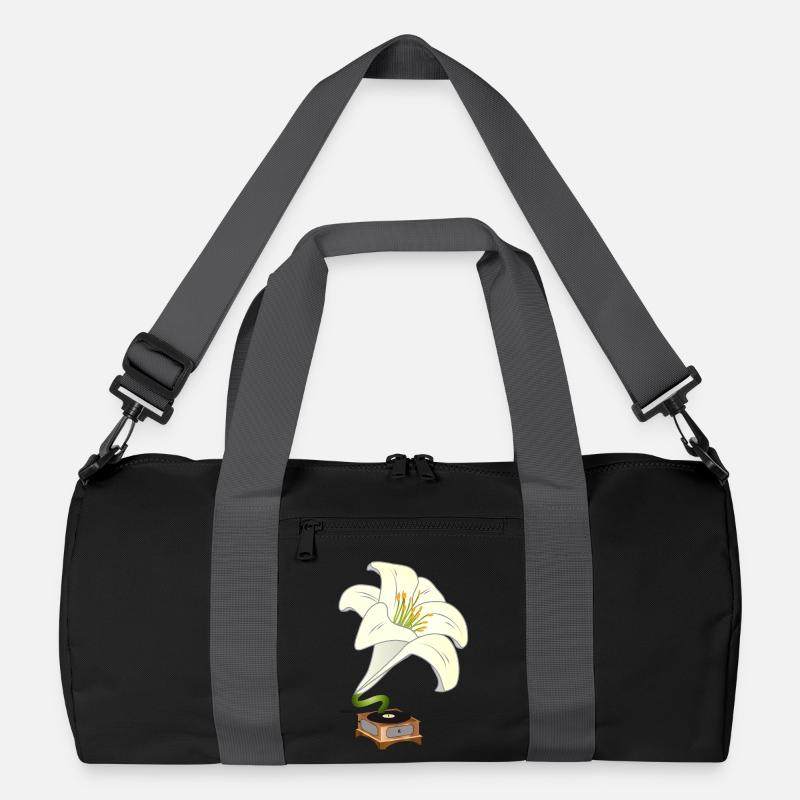 Le lys comme gramophone – Design floral nostalgique Sac de sport recyclé