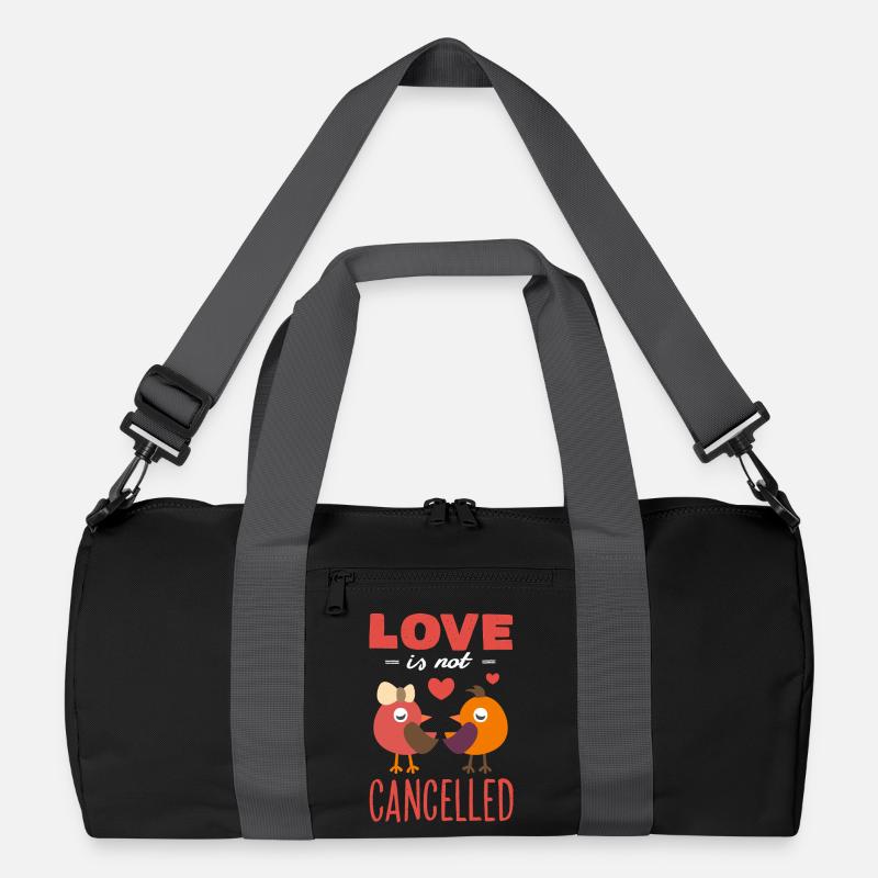 Liebe wird nicht abgesagt! Valentinstag Design Recycelte Duffel Bag