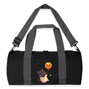 Chat d’Halloween avec citrouille d’Halloween - Sac de sport recyclé - noir/gris graphite - Devant