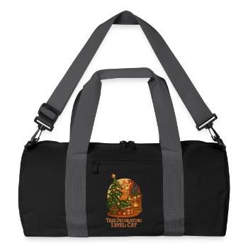 Le chat décore le sapin de Noël - Sac de sport recyclé - noir/gris graphite - Devant