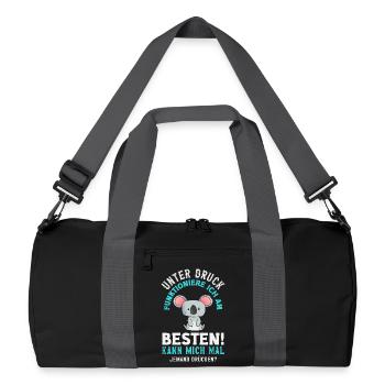 Unter Druck funktioniere ich am besten - Recycelte Duffel Bag - Schwarz/Graphitgrau - Vorne