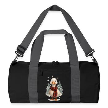 Noël d’hiver avec un canard mignon - Sac de sport recyclé - noir/gris graphite - Devant