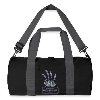 Lavender Essence – Botanisches Vintage Label - Recycelte Duffel Bag - Schwarz/Graphitgrau - Vorne