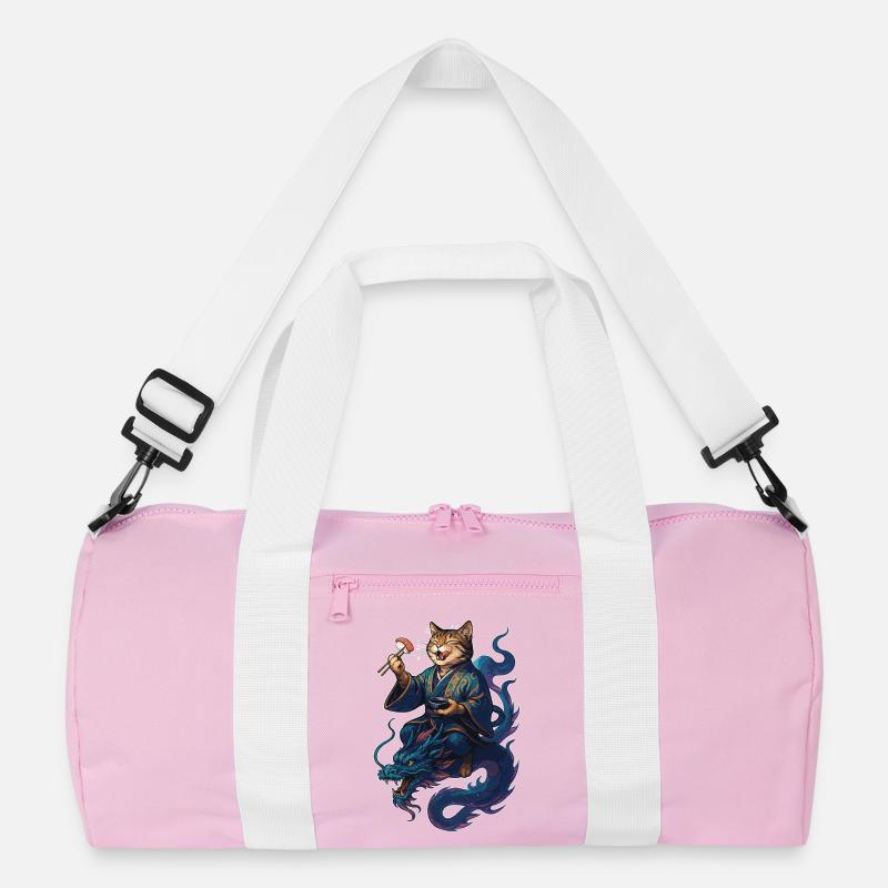 Sushi Katze getigert Kimono Drache Geschenk Recycelte Duffel Bag