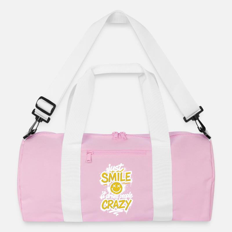 Just Smile – Crazy Graffiti Spruch Recycelte Duffel Bag