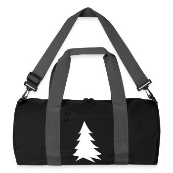 White Fir Minimalist Silhouette - Recycled Duffel Bag - black/graphite grey - Front