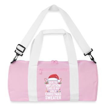 Inflation Ugly Christmas Sweater - Recycled Duffel Bag - pink/white - Front